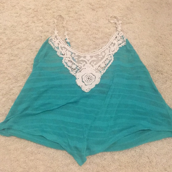 Rue 21 Teal Floral Blouse - Picture 2 of 3